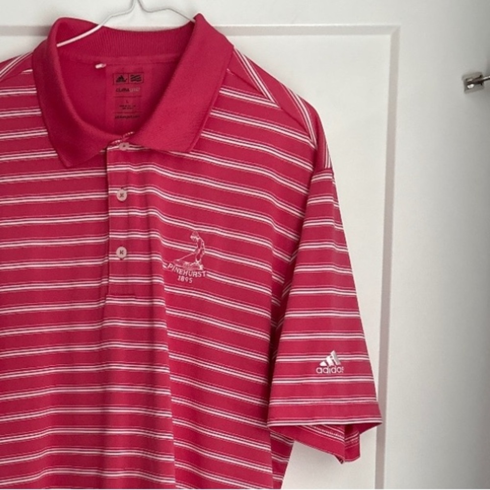 3 for $27! | ADIDAS | Pinehurst 1895 | Deep Mauve striped Polo | Men’s Size L